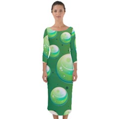 Background Colorful Abstract Circle Quarter Sleeve Midi Bodycon Dress by HermanTelo