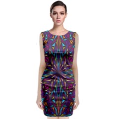 Kaleidoscope Triangle Curved Sleeveless Velvet Midi Dress by HermanTelo