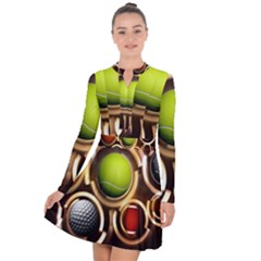 Sport Ball Tennis Golf Football Long Sleeve Panel Dress by Bajindul