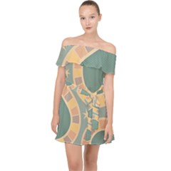Background Pattern Non Seamless Off Shoulder Chiffon Dress by Pakrebo