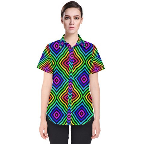 Pattern Rainbow Colors Rainbow Women s Short Sleeve Shirt by Nexatart