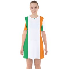 Flag Of Ireland Irish Flag Sixties Short Sleeve Mini Dress by FlagGallery