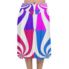 Candy Cane Velvet Flared Midi Skirt by Alisyart