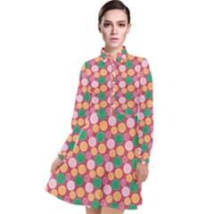 Circle Circumference Long Sleeve Chiffon Shirt Dress by Alisyart