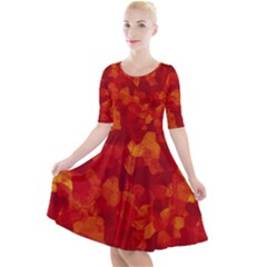 Fall Quarter Sleeve A-line Dress by designsbyamerianna