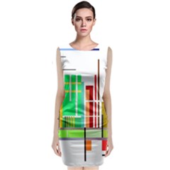 Business Finance Statistics Graphic Sleeveless Velvet Midi Dress by Simbadda