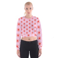 Texture Star Backgrounds Pink Cropped Sweatshirt by HermanTelo