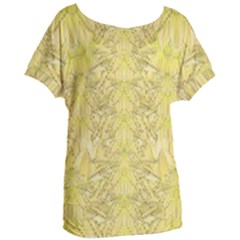Flowers Decorative Ornate Color Yellow Women s Oversized Tee by pepitasart