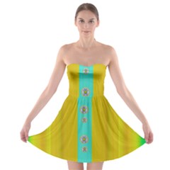 Colors And Flowers Strapless Bra Top Dress by pepitasart