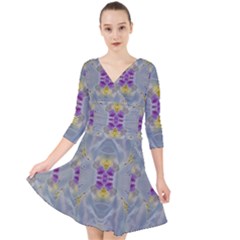 We Are Flower People In Bloom Quarter Sleeve Front Wrap Dress by pepitasart