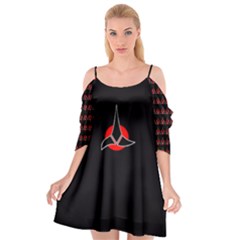 Klingon Empire Black Cutout Spaghetti Strap Chiffon Dress by tmcouture