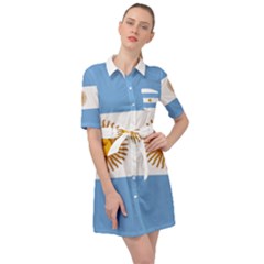 Argentina Flag Belted Shirt Dress by FlagGallery