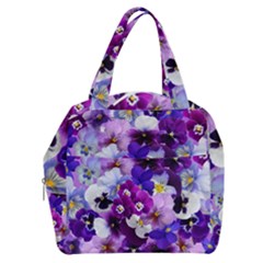 Pretty Purple Pansies Boxy Hand Bag by retrotoomoderndesigns