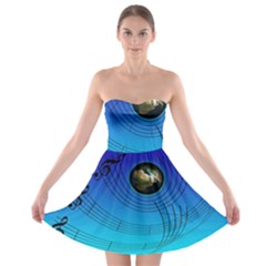 Music Reble Sound Concert Strapless Bra Top Dress by HermanTelo