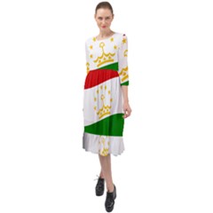 Flag Iran Tajikistan Afghanistan Ruffle End Midi Chiffon Dress by Sapixe