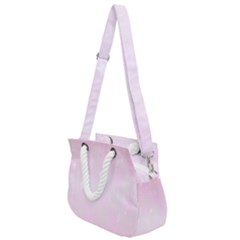 Pink Stars Rope Handles Shoulder Strap Bag by retrotoomoderndesigns