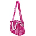 Abstract Pink Triangles Rope Handles Shoulder Strap Bag View1