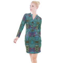 The Most Beautiful Rain Over The Stars And Earth Button Long Sleeve Dress by pepitasart