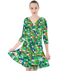 Funky Sequins Quarter Sleeve Front Wrap Dress by essentialimage