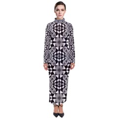 Fabric Geometric Shape Turtleneck Maxi Dress by HermanTelo