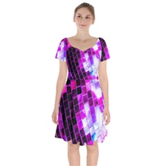 Purple Disco Ball Short Sleeve Bardot Dress by essentialimage