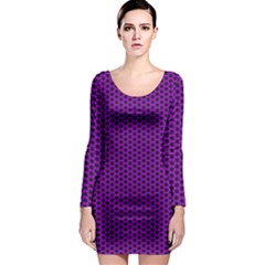 Purple Star Lattice Long Sleeve Bodycon Dress by retrotoomoderndesigns