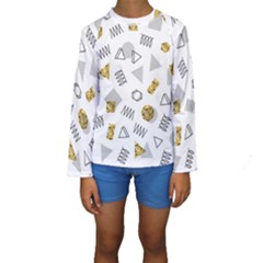 Memphis Seamless Patterns Kids  Long Sleeve Swimwear by Vaneshart