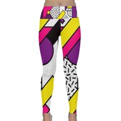 Memphis Colorful Background With Stroke Lightweight Velour Classic Yoga Leggings by Vaneshart