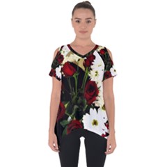 Roses 1 2 Cut Out Side Drop Tee by bestdesignintheworld