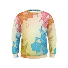 Background Pastel Geometric Lines Kids  Sweatshirt by Alisyart