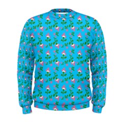 Carnation Pattern Blue Men s Sweatshirt by snowwhitegirl