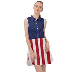 Betsy Ross Flag Usa America United States 1777 Thirteen Colonies Vertical Sleeveless Shirt Dress by snek
