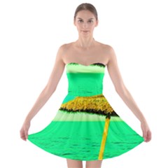 Pop Art Beach Umbrella  Strapless Bra Top Dress by essentialimage