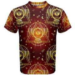 Ancient Pyramid Triangle Eye Men s Cotton Tee by trulycreative