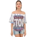 Human Trafficking In Blue Classic Logo Final Off Shoulder Short Sleeve Top View1