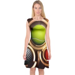 Sport Ball Tennis Golf Football Capsleeve Midi Dress by HermanTelo