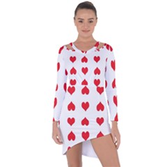 Heart Red Love Valentines Day Asymmetric Cut-out Shift Dress by HermanTelo