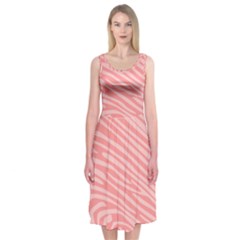 Pattern Texture Pink Midi Sleeveless Dress by HermanTelo