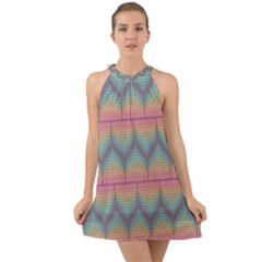 Pattern Background Texture Colorful Halter Tie Back Chiffon Dress by HermanTelo