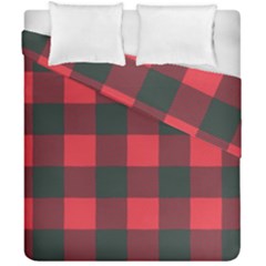 Canadian Lumberjack Red And Black Plaid Canada Duvet Cover Double Side (california King Size) by snek