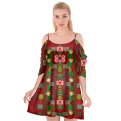 In Time For The Season Of Christmas An Jule Cutout Spaghetti Strap Chiffon Dress by pepitasart