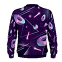 Retrowave Aesthetic vaporwave retro memphis pattern 80s design geometrical shapes futurist pink blue 3D Men s Sweatshirt View2