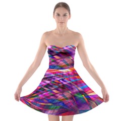 Wave Lines Pattern Abstract Strapless Bra Top Dress by Alisyart