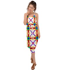 Rainbow Pattern Waist Tie Cover Up Chiffon Dress by Mariart