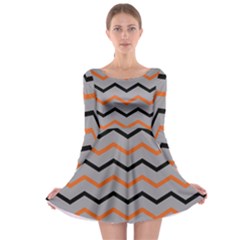 Basketball Thin Chevron Long Sleeve Skater Dress by mccallacoulturesports