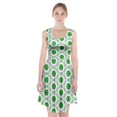 White Green Shapes Racerback Midi Dress by Mariart