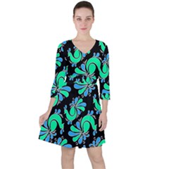 Peacock Pattern Ruffle Dress by designsbymallika