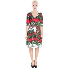 Tomato Garden Vine Plants Red Wrap Up Cocktail Dress by HermanTelo