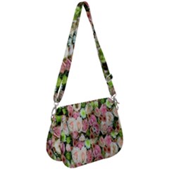 Pastel Pink Roses Saddle Handbag by retrotoomoderndesigns