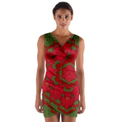 Bloom In Yule  Mandala Season Colors Wrap Front Bodycon Dress by pepitasart